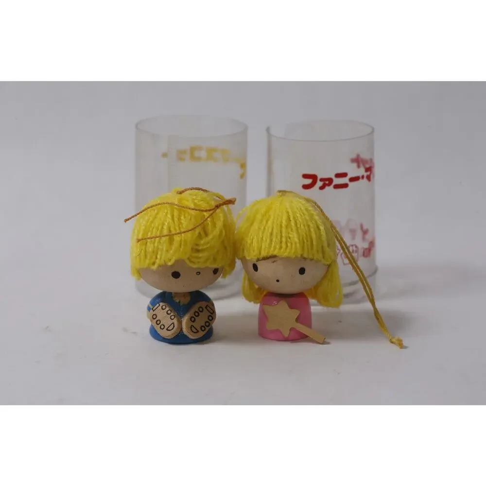 1976 Sanrio Patty & Jimmy Mini Doll Lot Wooden Figurines w Boxes ~260817-WH 1003
